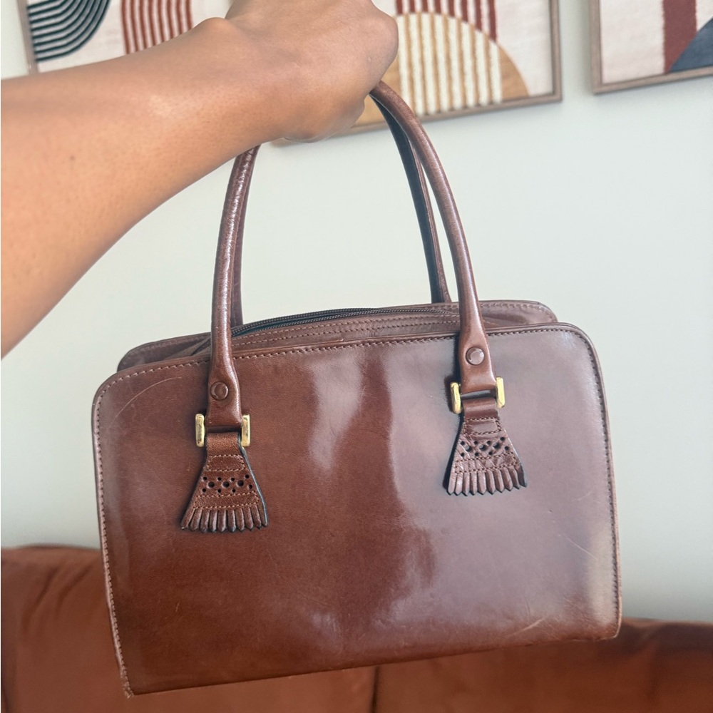 Perry Ellis Tan Leather Portfolio Purse